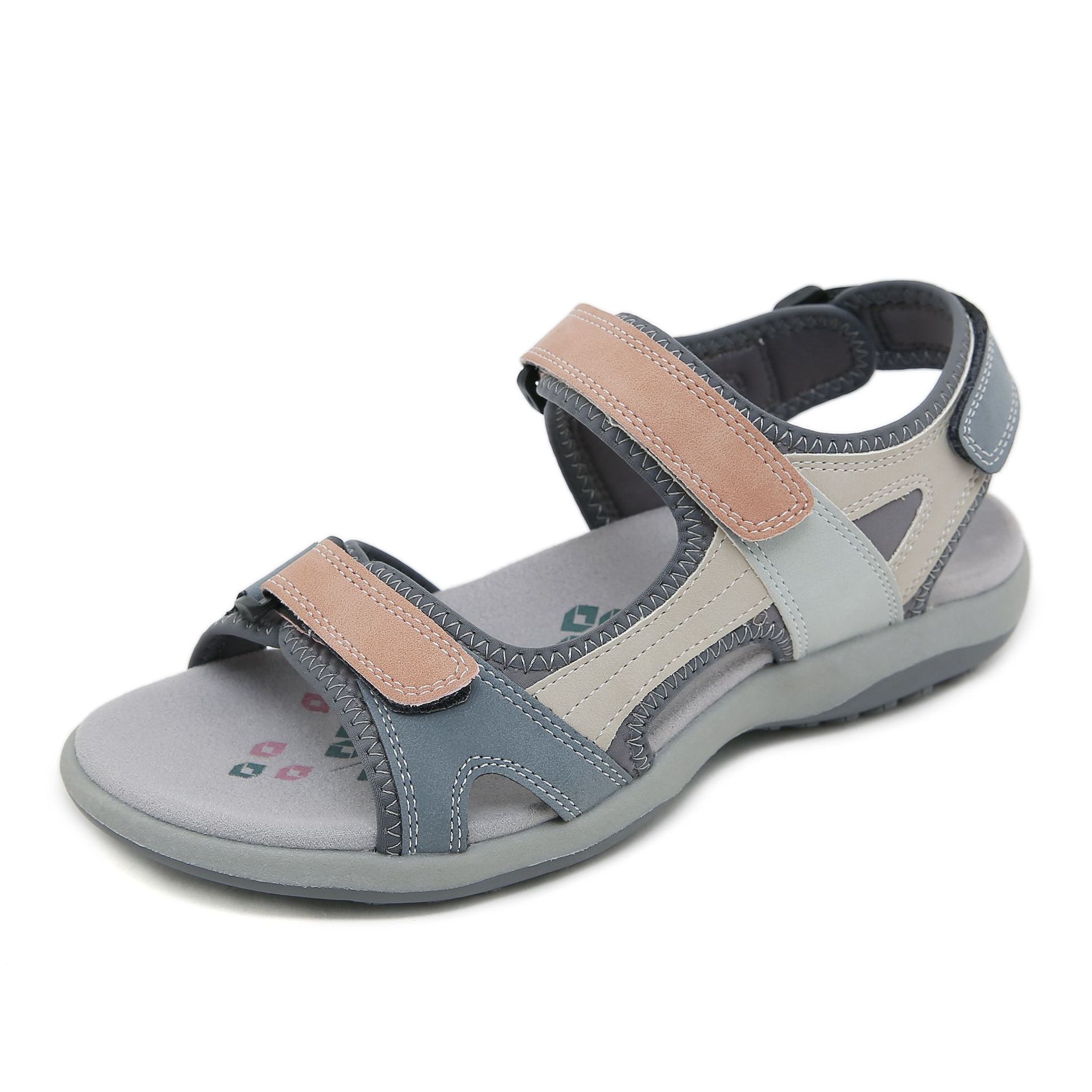 Orthopedic Sandals - Color Blocking Velcro Sports Sandals-tidenox