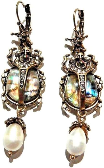 Vintage Beetle Bug Earrings-tidenox