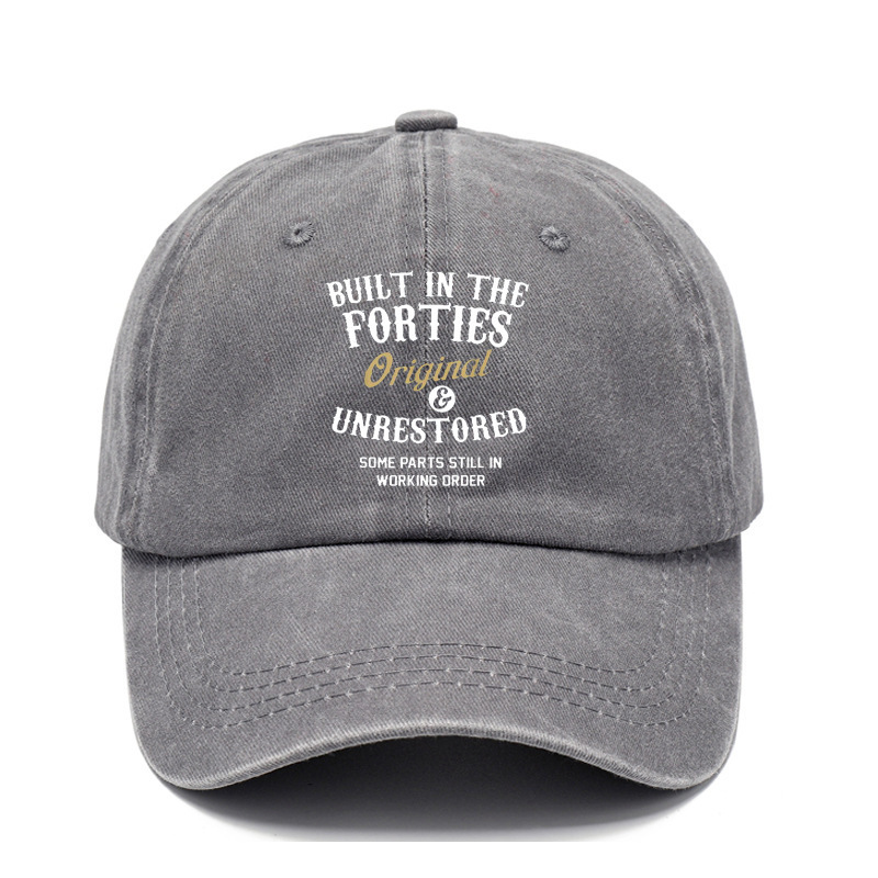 Cross-Border Washing Baseball Cap Printed Retro Old Baseball Cap European And American Dad Cap Men Amazon Baseball Cap