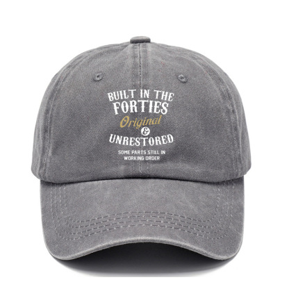 Cross-Border Washing Baseball Cap Printed Retro Old Baseball Cap European And American Dad Cap Men Amazon Baseball Cap