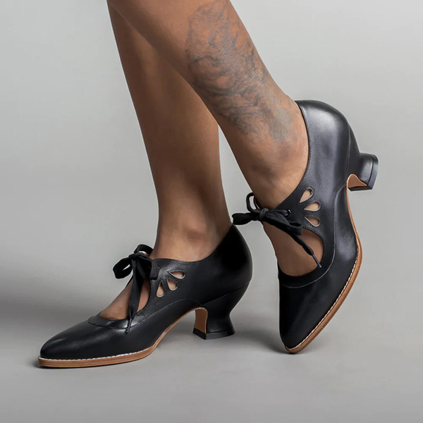 😍Last Day 50% OFF😍-Women's Orthopedic Heel Lace-up Leather Shoes-tidenox