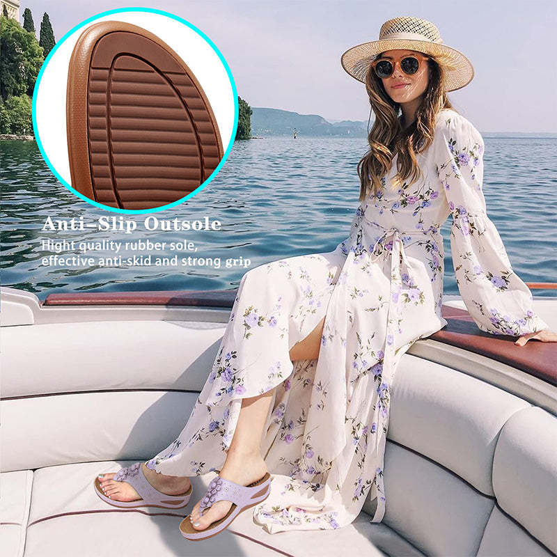 Women's Sandals Comfortable Flip Flops with Arch Support-tidenox