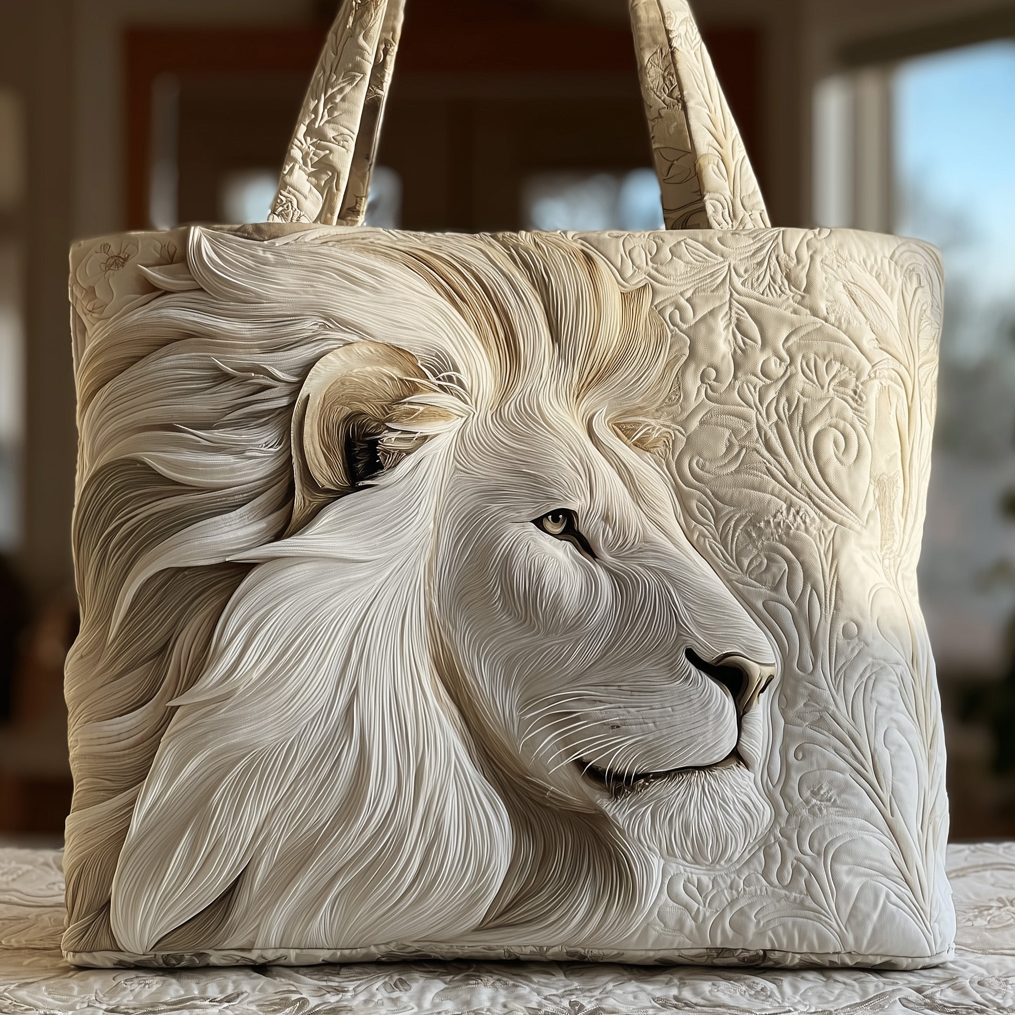 Majestic Lion Quilted Tote Bag GFTOTP9331-tidenox