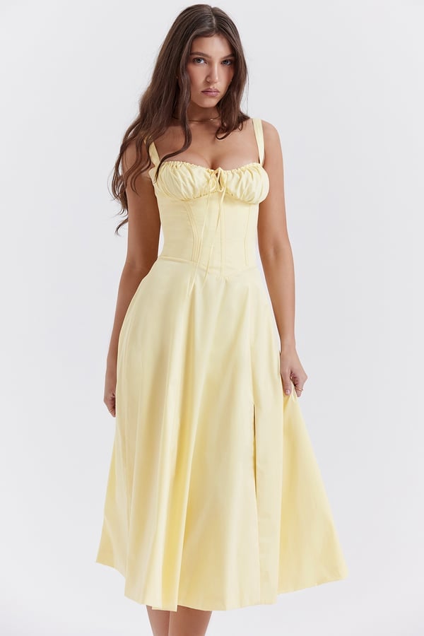 PRINT BUSTIER SUNDRESS-tidenox