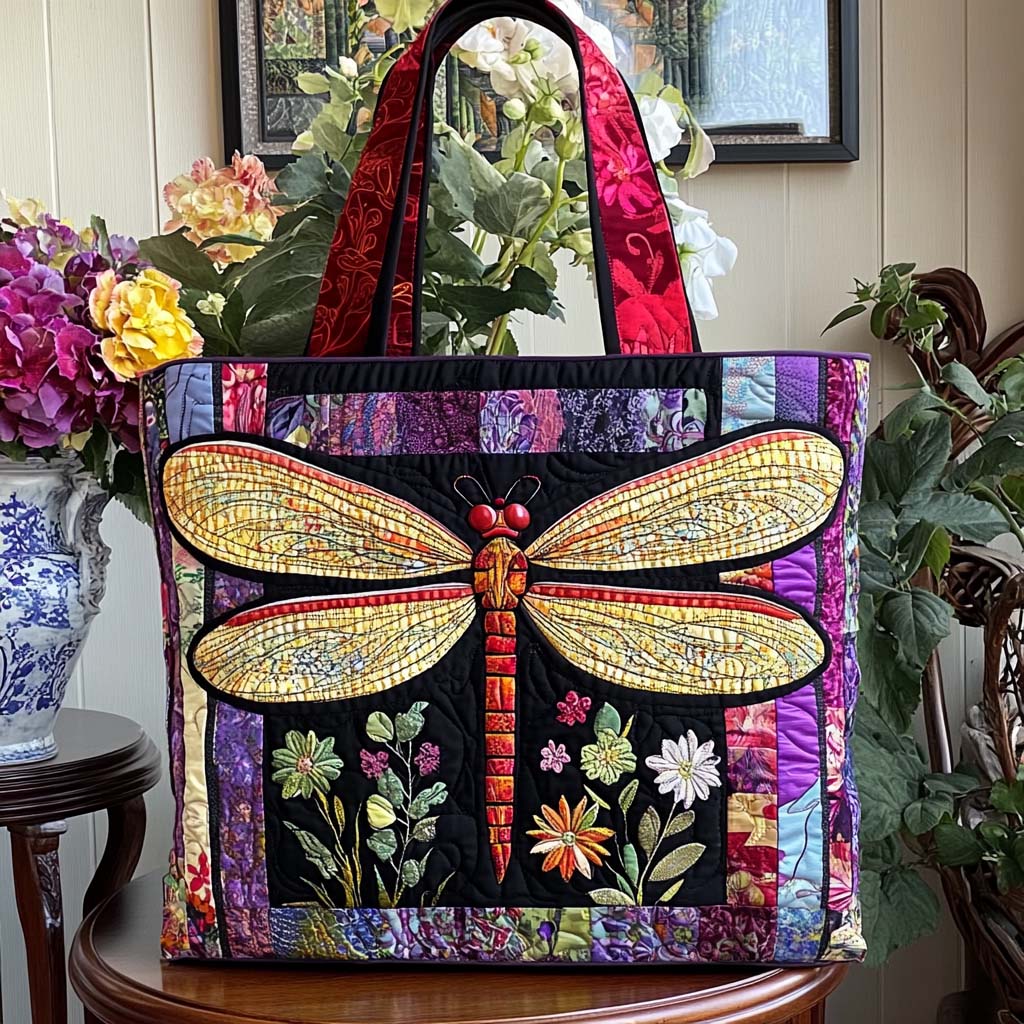 Dragonfly Light Quilted Tote Bag NCU0NT10532-tidenox