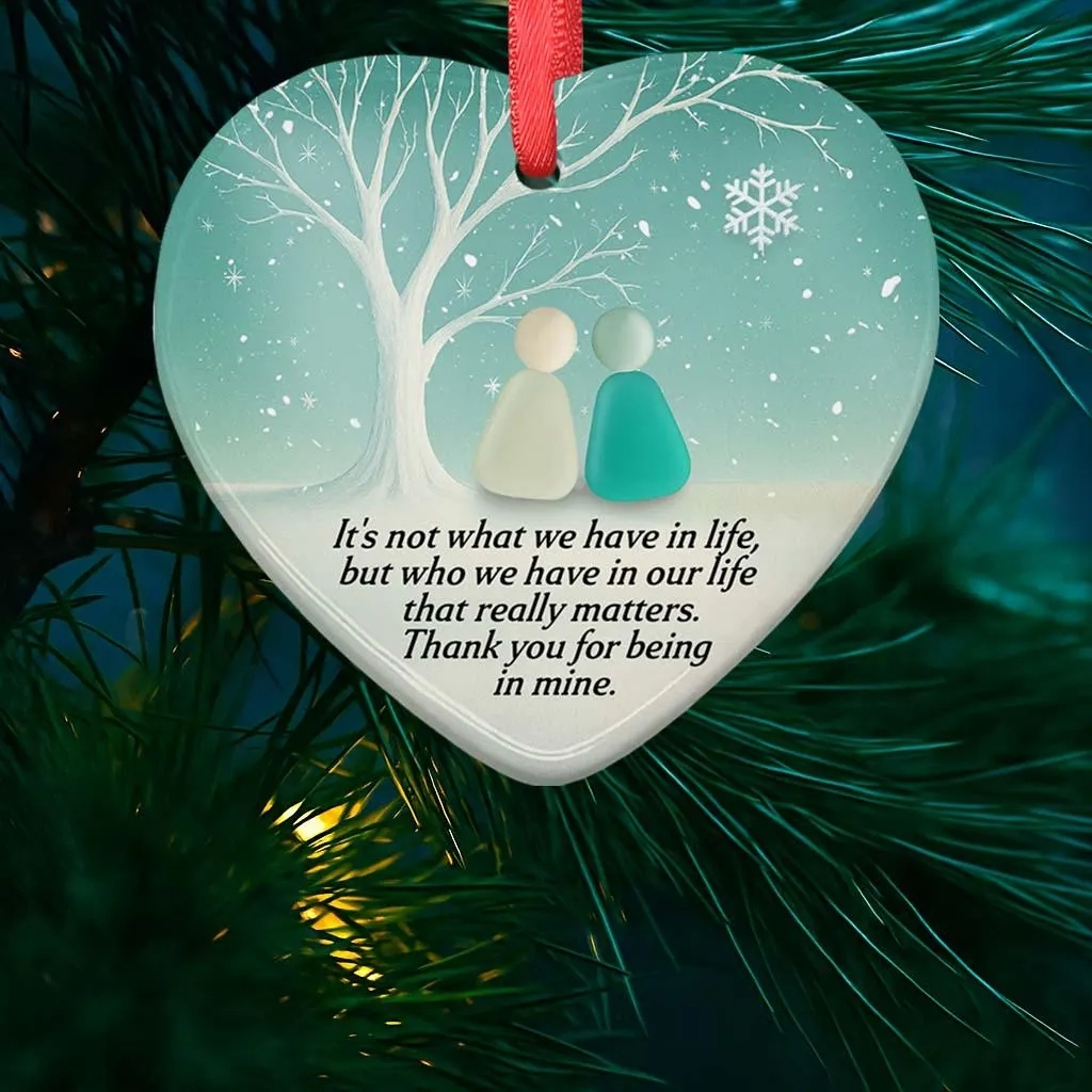 🌊Heart Sea Glass Friendship BFF Ornament-tidenox