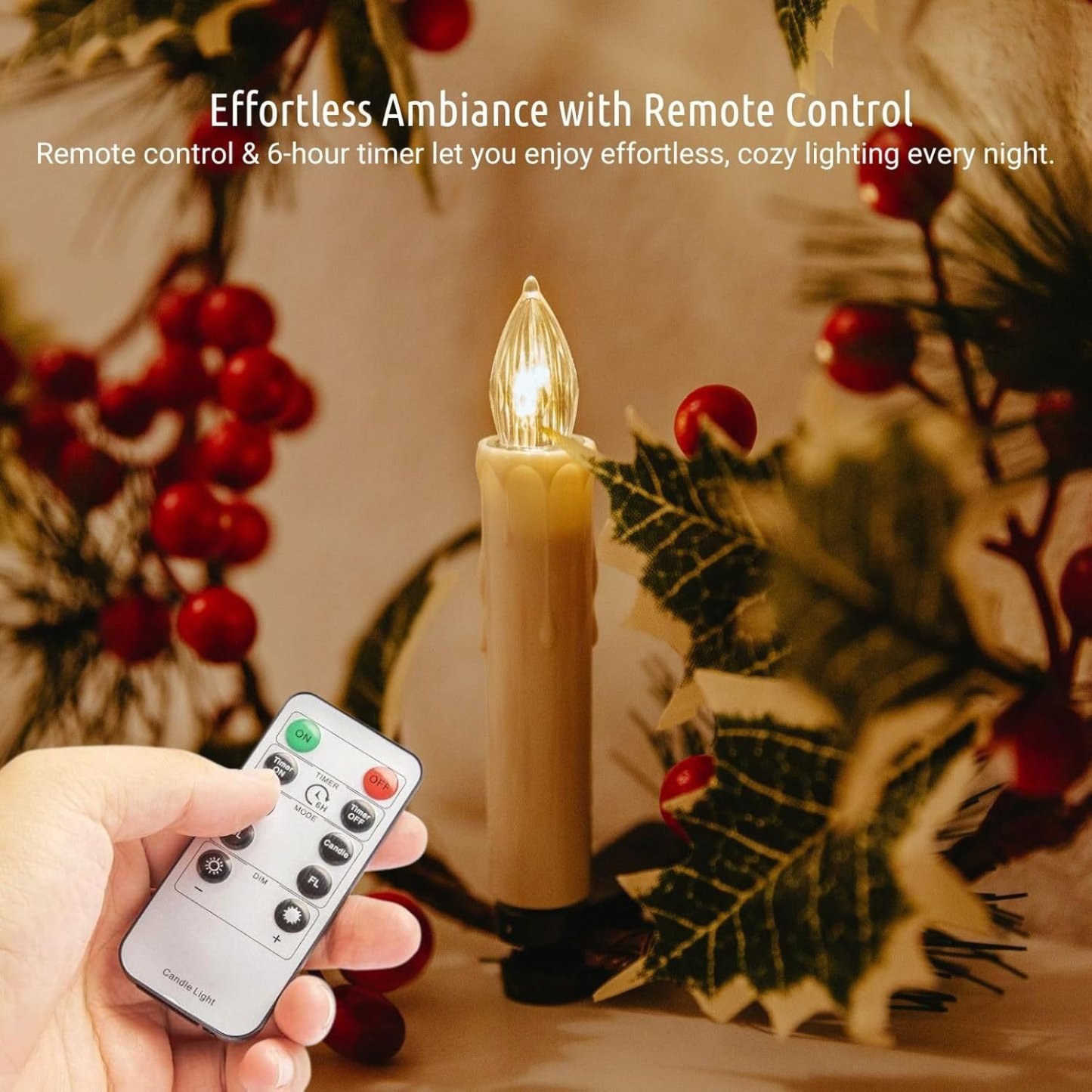 🏆Flash Sale⚡ 50K+ SOLD! Almost Gone-💥10 Pack LED Flameless Taper Candles with Remote & Removable Clips🕯️✨-tidenox