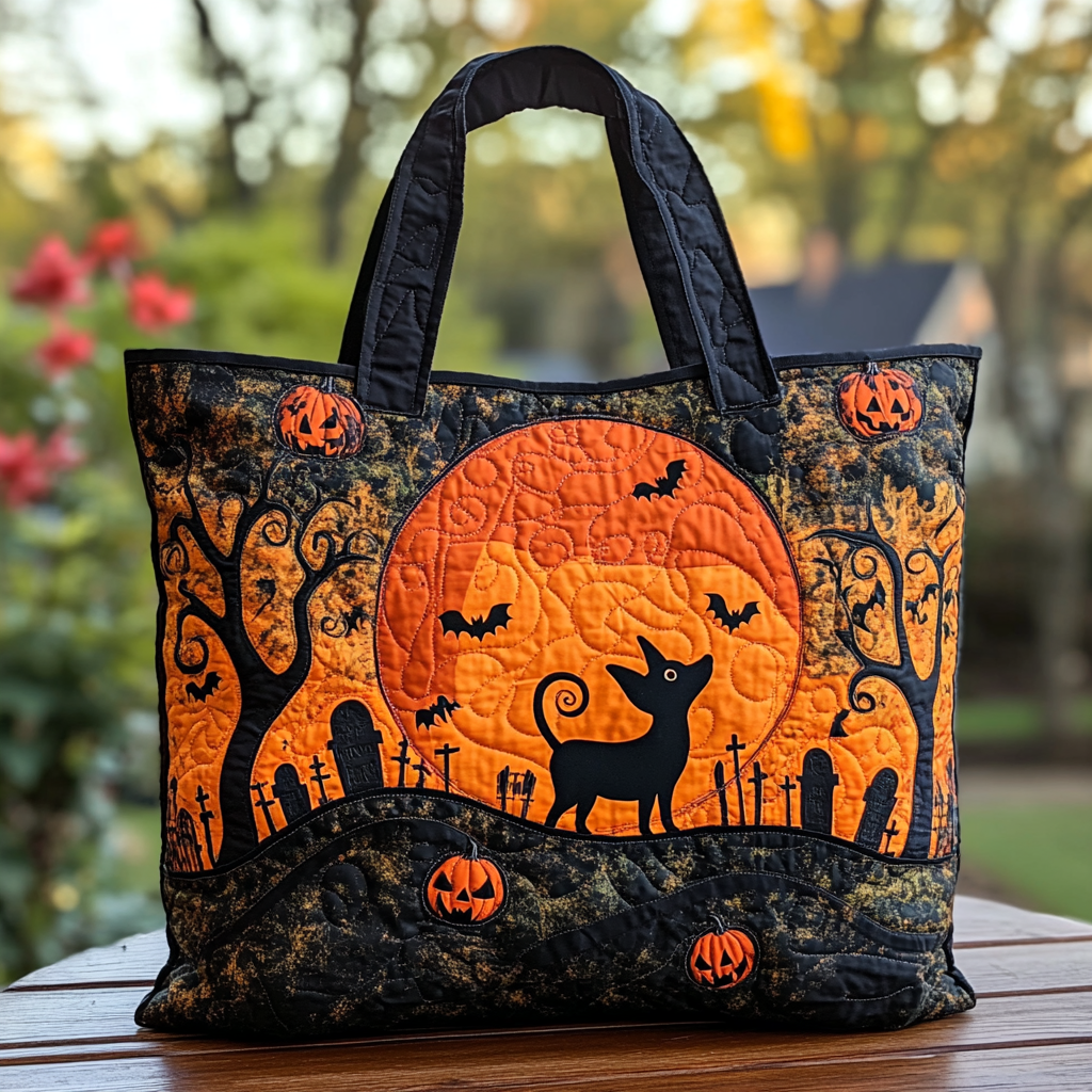 Chihuahua Nightfall Quilted Tote Bag NCU0DK9360-tidenox