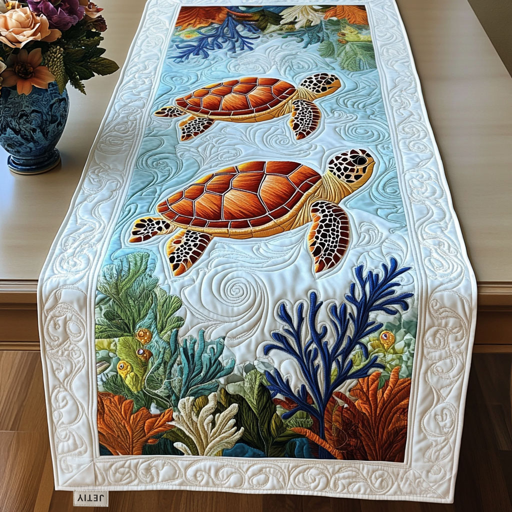 Aqua Nomad Quilted Table Runner NCU0NT2566-tidenox