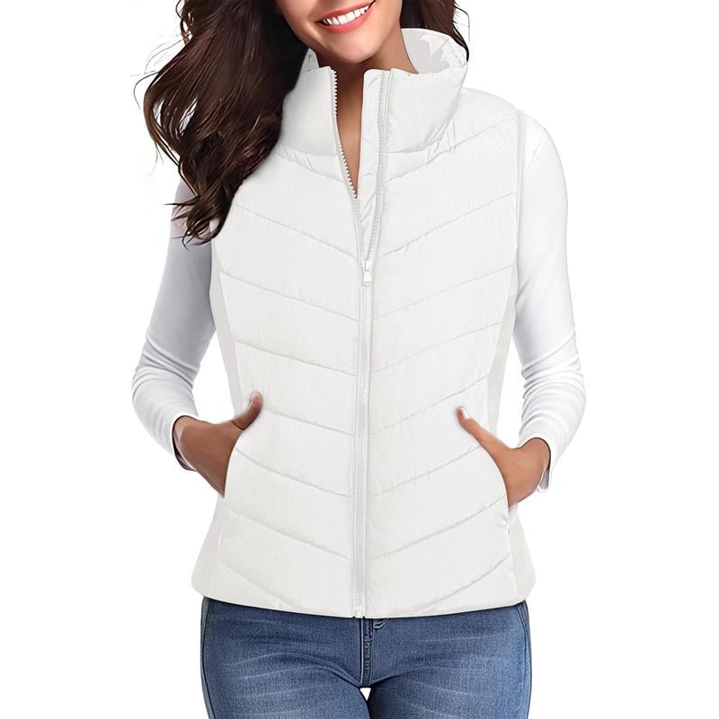 ✨️Cozy Without Bulk: Puffer Vest Women Sleeveless Zip Up Outerwear-tidenox