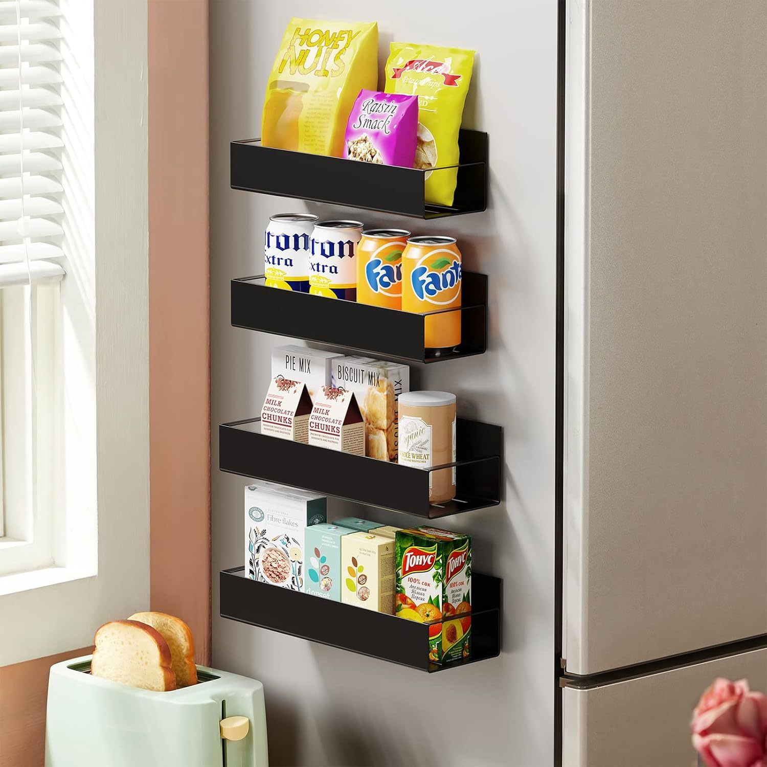 💖Last Day 45% OFF🔥Punch-free Magnetic Storage Rack Organize —— Space-saving Kitchen Organizer