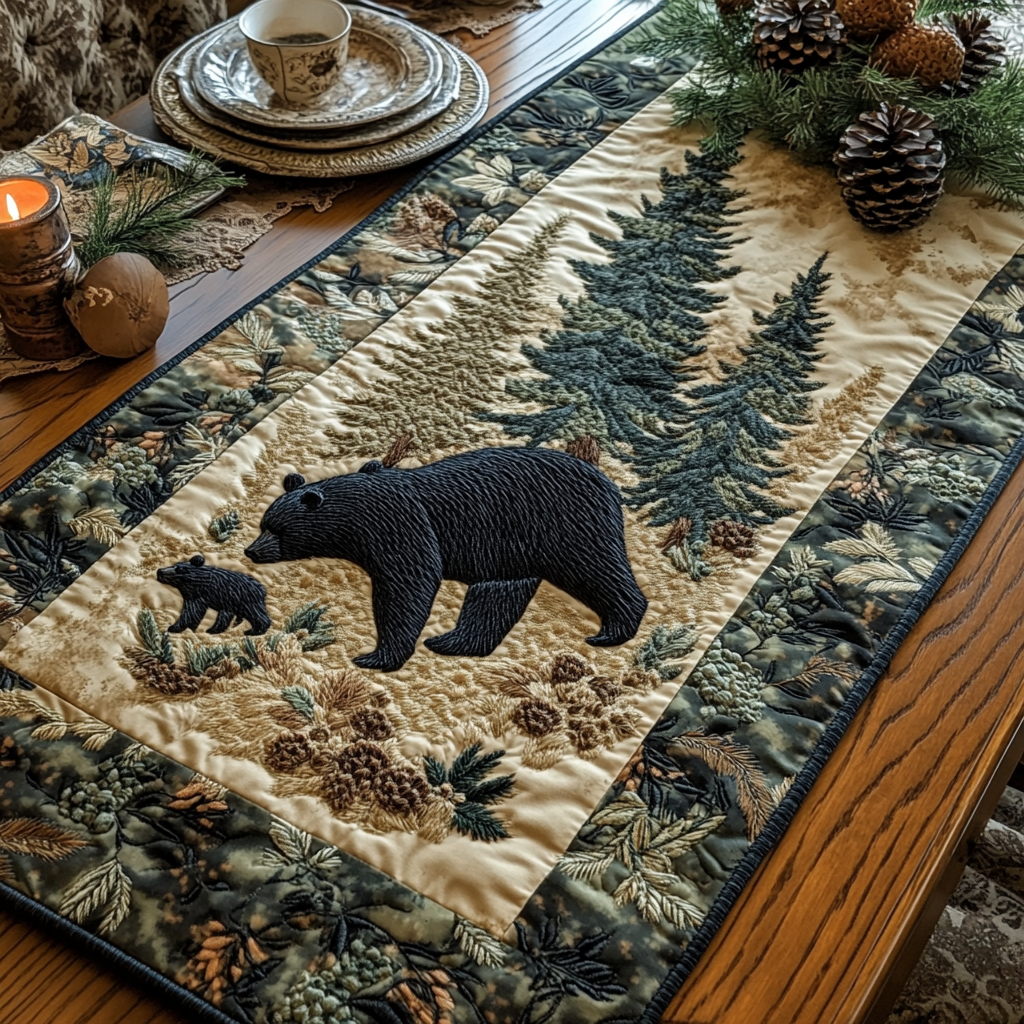 Black Bear Quilted Table Runner NCU0VT140-tidenox