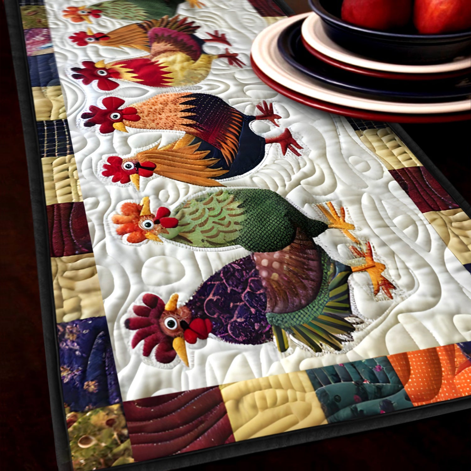 Rooster Rally Quilted Table Runner NCU0TH587-tidenox