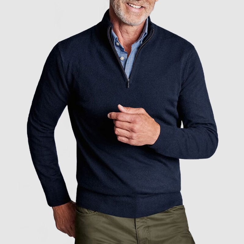 Men's New Cashmere Collar Pullover Shirt-tidenox