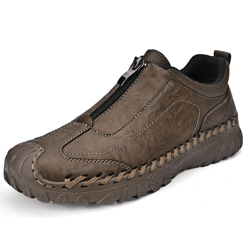 Men's Handcrafted Genuine Moccasins  Outdoor Breathable Casual Shoes-tidenox