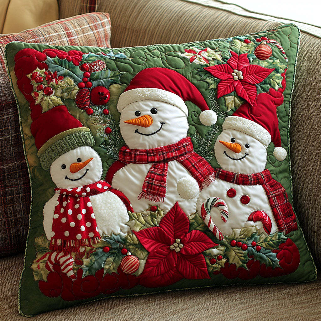 Snowman Family CW0110078CL Quilt Pillow Case-tidenox
