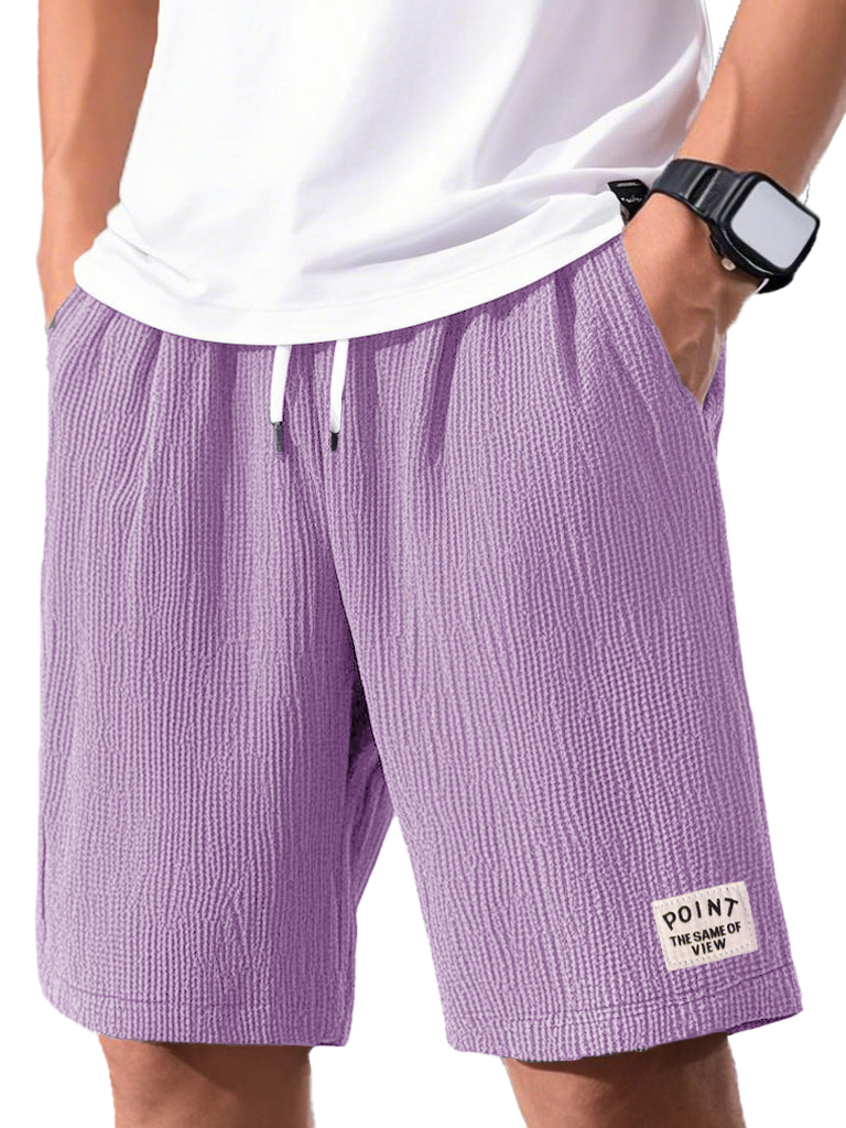 Men's Fashion Casual Short-sleeved Pleated Fabric Shorts-tidenox