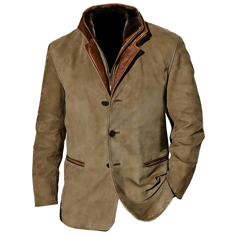 ⏰Promotion 50% OFF -Men's Vintage Mid-Length Leather Jacket