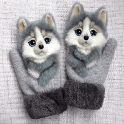 Hand-knitted Animal Mittens-tidenox