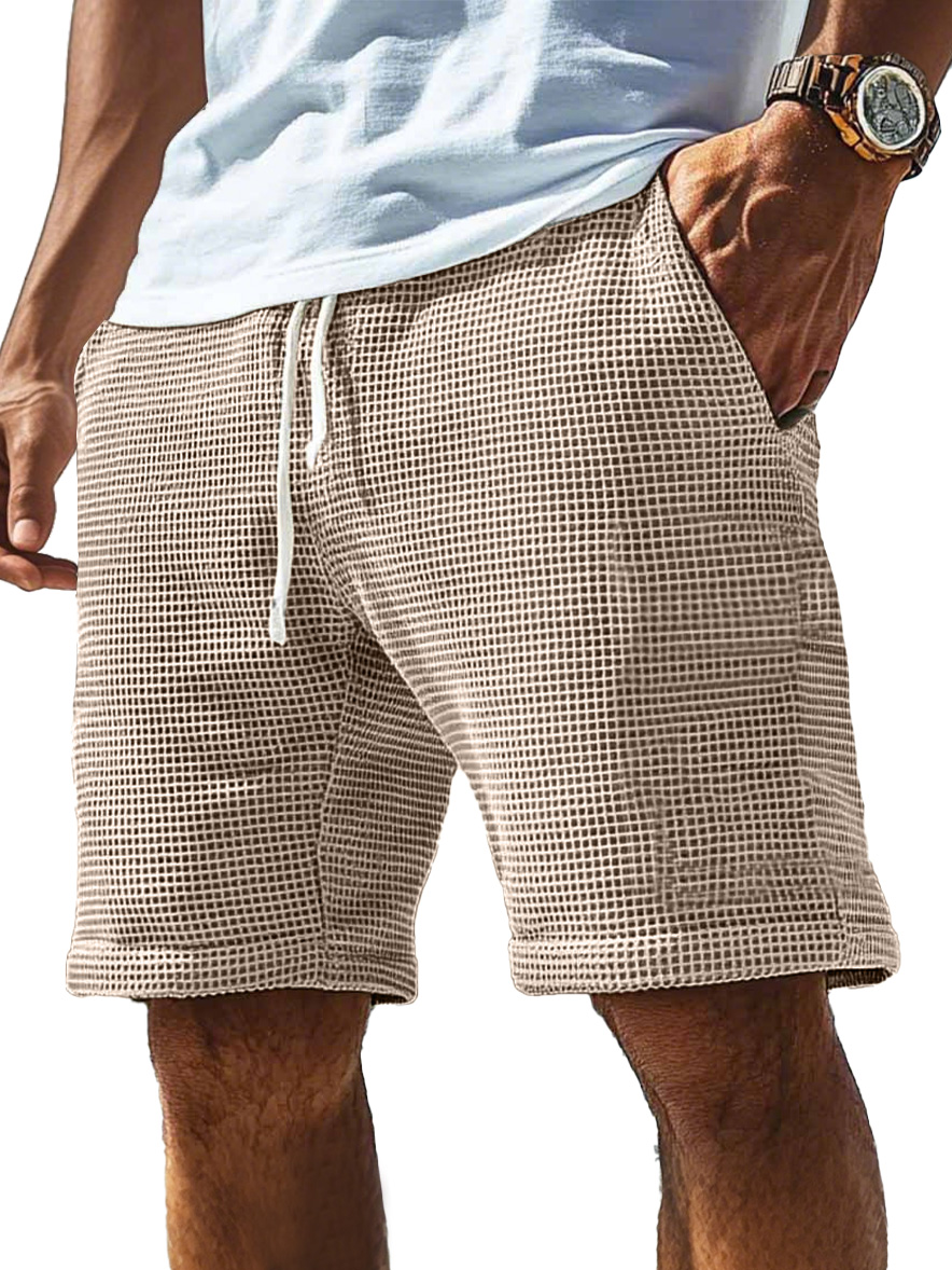 Men's Everyday Waffle Drawstring Comfort Shorts-tidenox