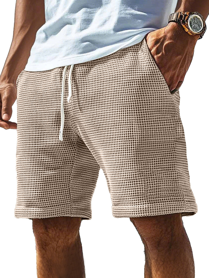 Men's Everyday Waffle Drawstring Comfort Shorts-tidenox