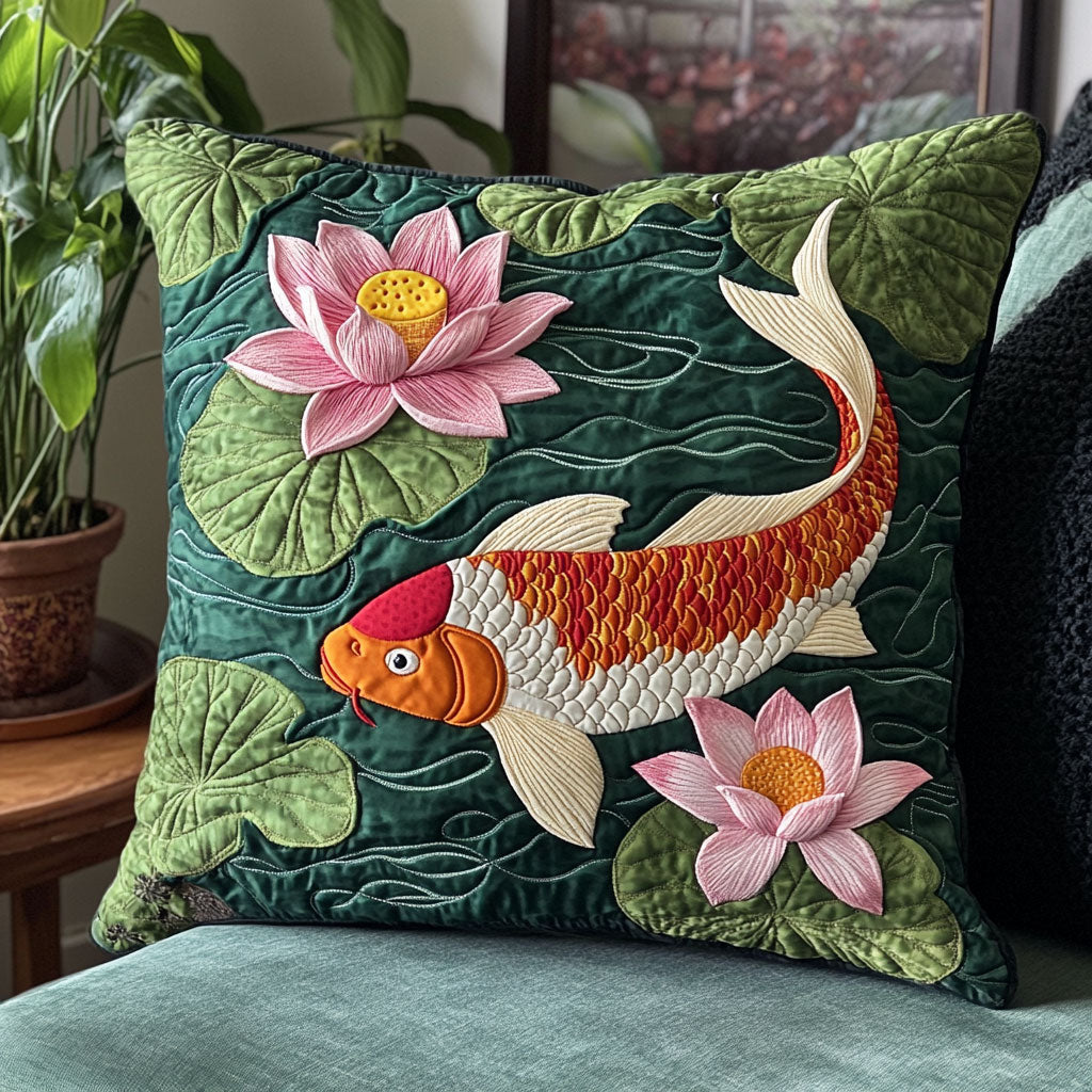 Koi Fish CW0107029CL Quilt Pillow Case-tidenox