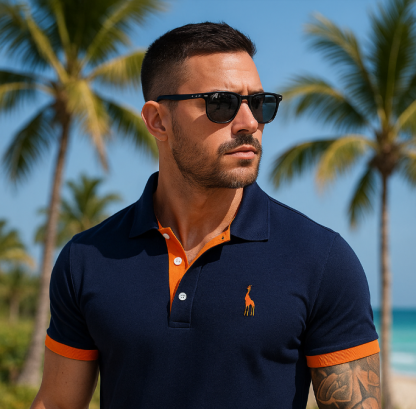 Tidenox Men's Polo Shirts Summer Short Sleeve T-Shirt Embroidered Shirt  Half Fawn Shirts