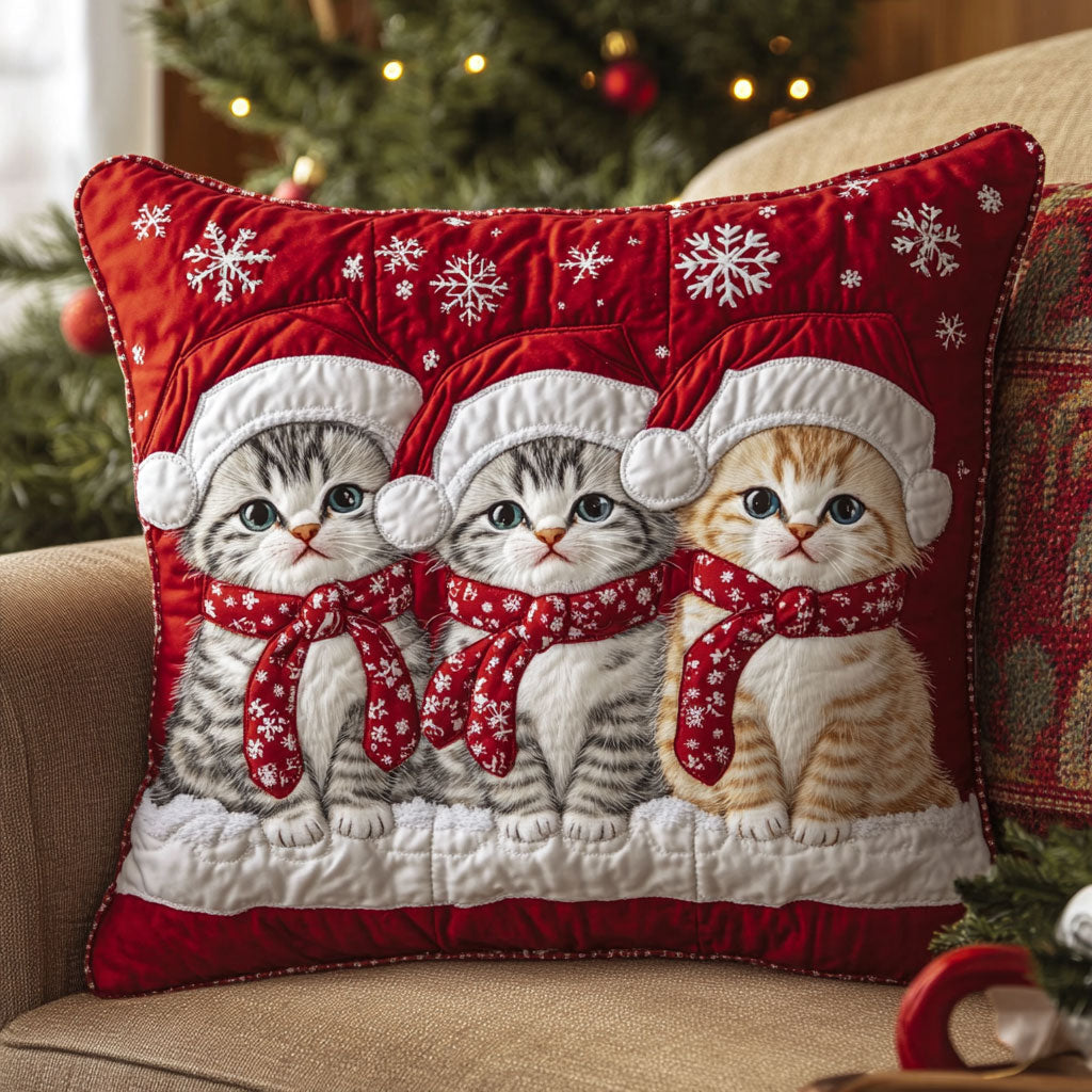 Christmas Kitten CW0110054CL Quilt Pillow Case-tidenox