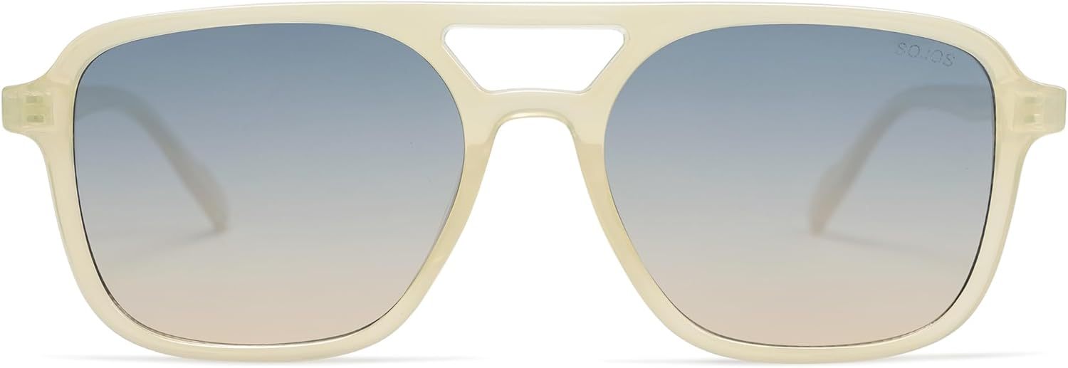 SOJOS Retro Aviator Sunglasses for Women Men,Trendy Rectangle Womens Mens Shades Sun Glasses SJ2202-tidenox