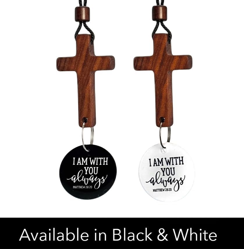 ✝️Bible Verse Car Rearview Hanging Cross Ornament - Scan for a Bible Verse Every Day