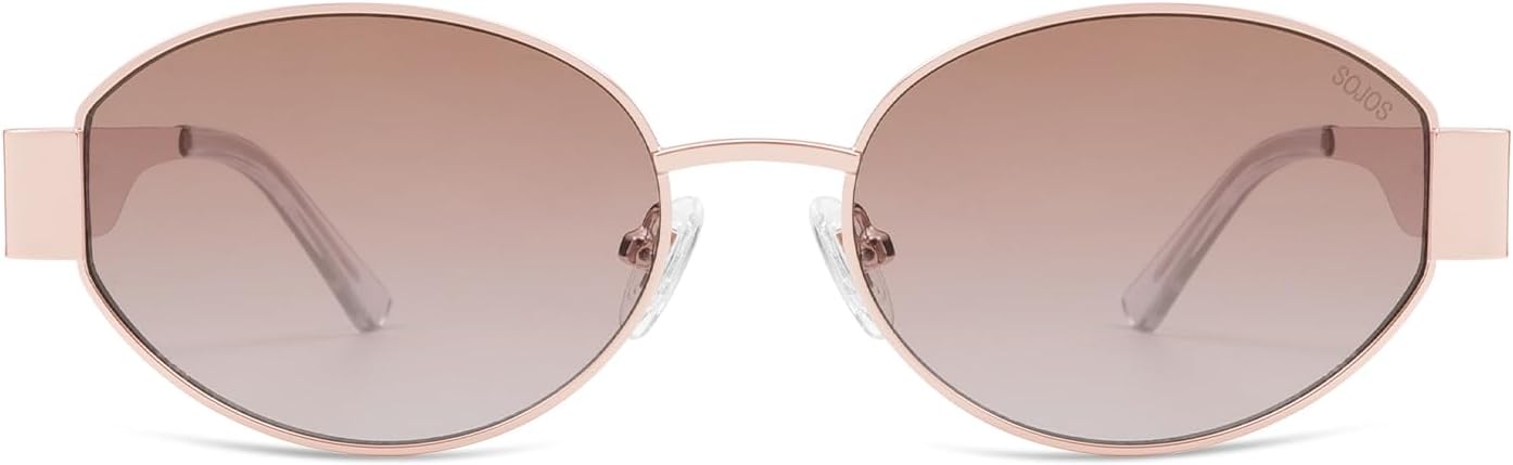 SOJOS Retro Oval Sunglasses for Women Trendy Classic Shades UV400 Protection-tidenox