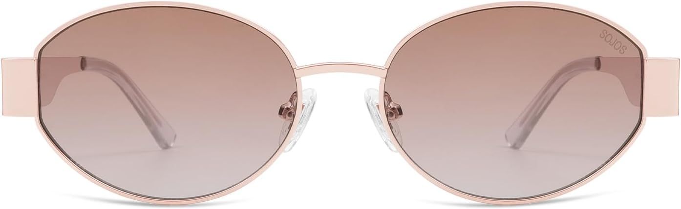 SOJOS Retro Oval Sunglasses for Women Trendy Classic Shades UV400 Protection-tidenox