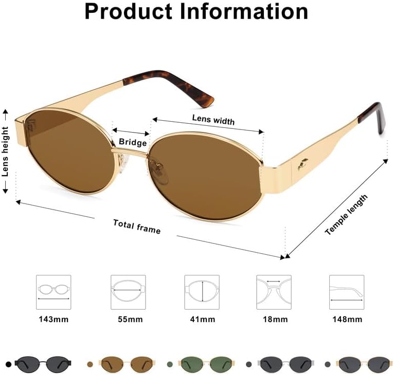 SOJOS Retro Oval Sunglasses for Women Trendy Classic Shades UV400 Protection-tidenox