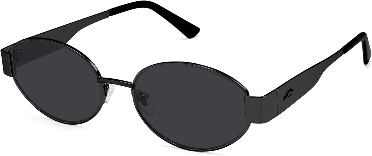 SOJOS Retro Oval Sunglasses for Women Trendy Classic Shades UV400 Protection-tidenox