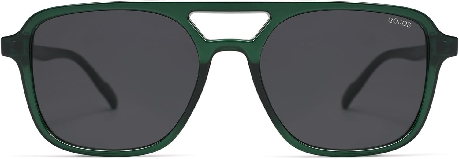 SOJOS Retro Aviator Sunglasses for Women Men,Trendy Rectangle Womens Mens Shades Sun Glasses SJ2202-tidenox