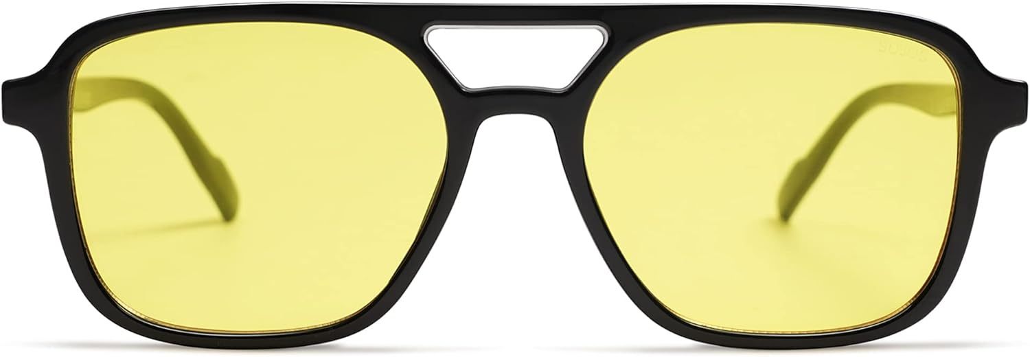 SOJOS Retro Aviator Sunglasses for Women Men,Trendy Rectangle Womens Mens Shades Sun Glasses SJ2202-tidenox