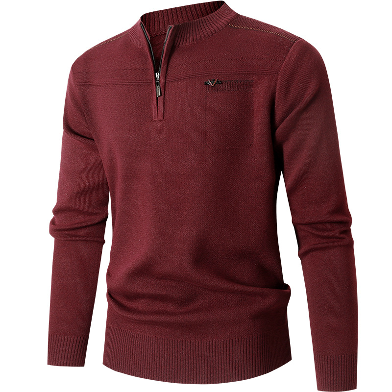 MEN'S CASUAL CREW NECK SWEATER SOLID COLOR AUTUMN AND WINTER INNER WEAR-tidenox