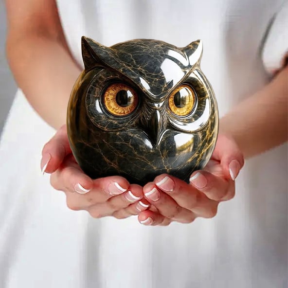 🦉Luxury Owl Stone Sculpture – Sophisticated Home Décor & Perfect Gift Piece 🖤✨🎁