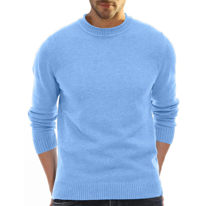 Men's Long Sleeve Crew Neck Sweater Soft Casual Sweater Men's Classic Sweater-tidenox