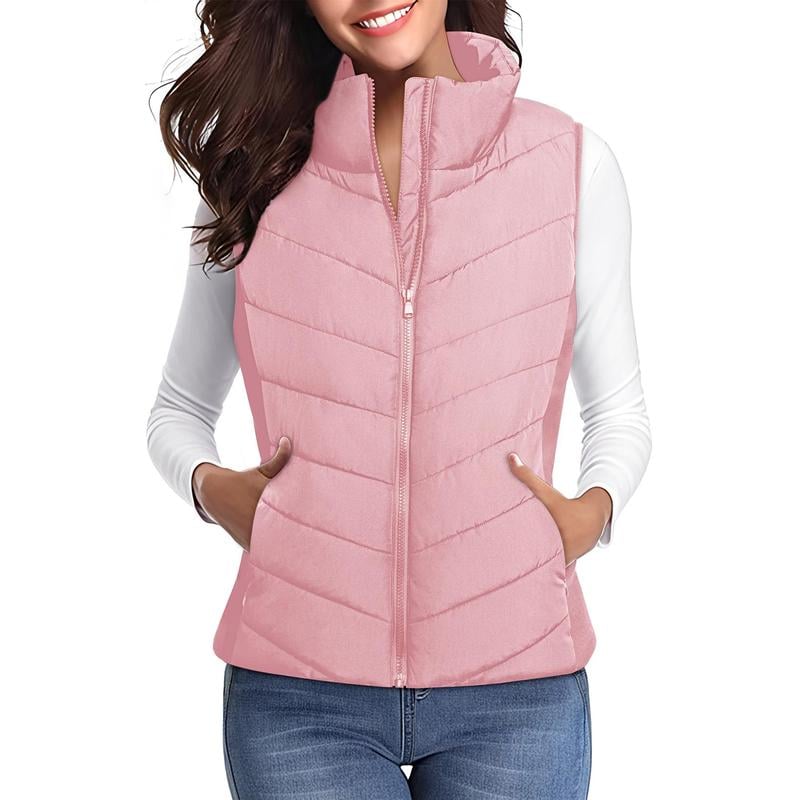 ✨️Cozy Without Bulk: Puffer Vest Women Sleeveless Zip Up Outerwear-tidenox