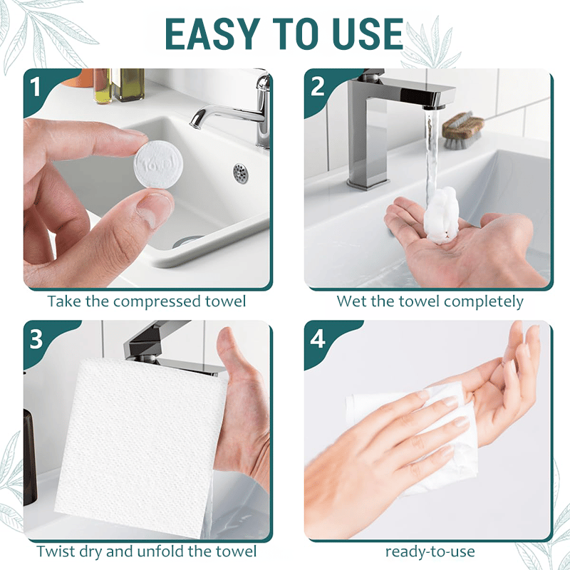 ✨Compressed Towel Tablets - 142% high-quality pure cotton-tidenox