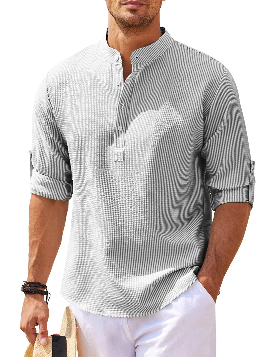 Men's simple modern utility style summer shirt-tidenox