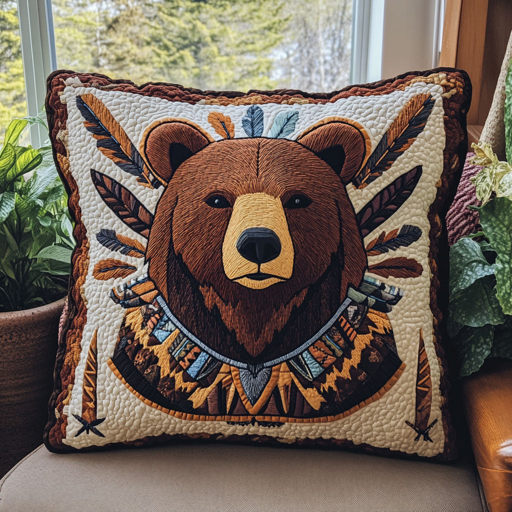 Tribal Bear CW1507046CL Quilt Pillow Case-tidenox