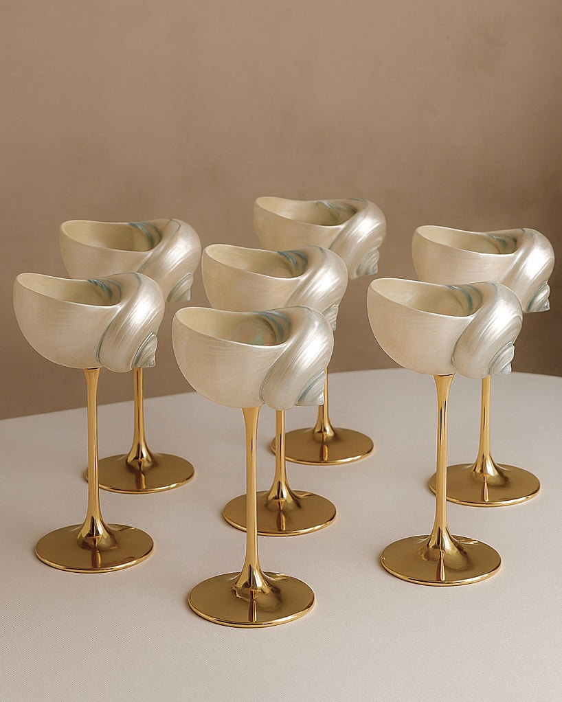 Seashell Enchanté Cup™️ Set of 2 in Gold-tidenox