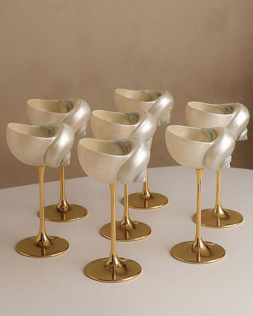 Seashell Enchanté Cup™️ Set of 2 in Gold-tidenox
