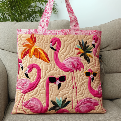 Summer Vibes Flamingo Quilted Tote Bag NCU0DV958-tidenox
