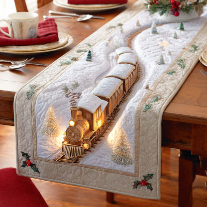 Steam Train Christmas Quilted Table Runner NCU0TD814-tidenox