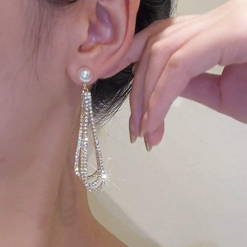 Drop chain earrings-tidenox