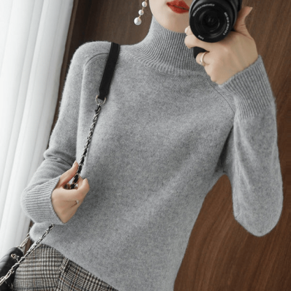 Women's Solid Turtleneck Knit Sweater(Buy 2 Free Shipping)-tidenox