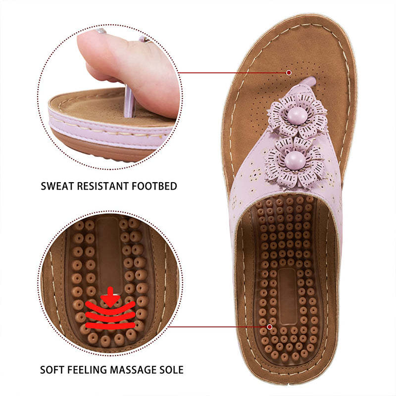 Women's Sandals Comfortable Flip Flops with Arch Support-tidenox